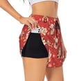 thumbnail image 1 of Uemuo Japanese Maneki Cats Pattern Women's Athletic Shorts High Waisted Running Shorts with Liner Pockets Gym Elastic Workout Shorts-X-Large, 1 of 9