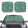thumbnail image 1 of Uemuo Jungle Animals Printed 2 PCS Car Windshield Sun Shade, Auto Sun Heat and UV Rays Blocker, Foldable Automotive Front Window Sunshade Protector, 1 of 7