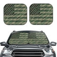 thumbnail image 1 of Uemuo Jungle Green Camo USA Flag Printed 2 PCS Car Windshield Sun Shade, Auto Sun Heat and UV Rays Blocker, Foldable Automotive Front Window Sunshade Protector, 1 of 7