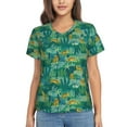 thumbnail image 1 of Uemuo Jungle Leopard Printed Women's Classic V-Neck T-Shirt - Soft, Breathable, Moisture-Wicking, Perfect for Casual, Office, Travel, and Everyday Wear-Medium, 1 of 5