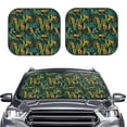 thumbnail image 1 of Uemuo Jungle Leopard Yellow Printed 2 PCS Car Windshield Sun Shade, Auto Sun Heat and UV Rays Blocker, Foldable Automotive Front Window Sunshade Protector, 1 of 7