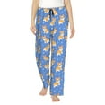 thumbnail image 1 of Uemuo Kawaii Corgi Pattern Women's Wide Leg Palazzo Lounge Pants with Pockets Light Weight Loose Comfy Casual Pajama Pants-Small, 1 of 9
