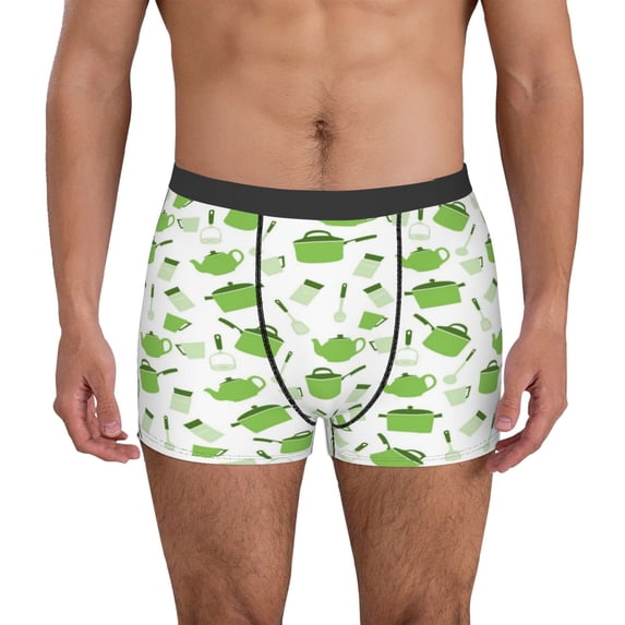Uemuo Kitchen Utensiles Cooking Pots Pattern Men's Boxer Briefs,Trunk Anti-Chafing,Comfortable, Durable, and Stylish Underwear-X-Large