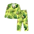 thumbnail image 1 of Uemuo Kiwi and Avocado Pattern Womens Pajama Sets,PJ Set for Women,Pajamas for Women Logo,Long Sleeve Pajama Set for Women,Soft Long Sleeve Top With Pants-X-Large, 1 of 9
