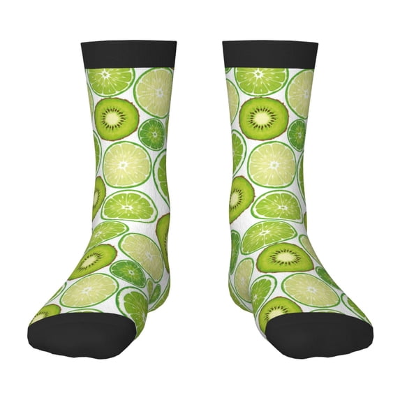 Uemuo Kiwi Lemon Printed Kids Boys Socks Seamless Crew Socks Crazy Funny Athletic Sport Socks for Children