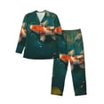thumbnail image 1 of Uemuo Koi Pond Lilies Pattern 2-Piece Loungewear Set - Men’s Soft Sleepwear, Cozy Winter PJs, Comfy Sleep Set-XX-Large, 1 of 7