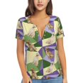 thumbnail image 1 of Uemuo Labrador Retriever Dog Drawing Women's Deep V-Neck Low Cut Tops - Casual Loose Fit with Stainless Steel Loop, Soft, Breathable, Perfect for Office, Travel, and Daily Wear-Large, 1 of 5