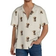 thumbnail image 1 of Uemuo Labrador Retriever Dog Pattern Cotton Linen Short Sleeve Shirts,Casual Lightweight Button Down Shirts,Vacation Beach Summer Tops-3X-Large, 1 of 7