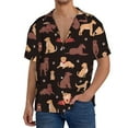 thumbnail image 1 of Uemuo Labrador Retriever Dog Pattern Cotton Linen Short Sleeve Shirts,Casual Lightweight Button Down Shirts,Vacation Beach Summer Tops-4X-Large, 1 of 7