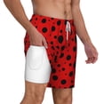thumbnail image 1 of Uemuo Ladybug Pattern Pattern Mens Swim Trunks Quick Dry Board Shorts with Mesh Lining, Stretch Beach Shorts Quick Dry No-Chafing Board Shorts-Large, 1 of 9