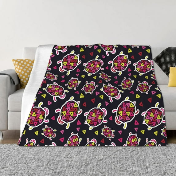 Uemuo Ladybug Printed Throw Blanket for Couch, Fluffy Fuzzy Blankets for Bed, Sofa, Cozy Flannel Faux Fur Blanket-50"x40"
