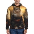 thumbnail image 1 of Uemuo Lakeside Flower Field Cat Pattern Men's Hoodie - Casual Pullover Hoodie with Kangaroo Pocket, Stylish Hooded Sweatshirt for Everyday Wear-Medium, 1 of 7