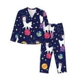 thumbnail image 1 of Uemuo Lama in Space Pattern Womens Pajama Sets,PJ Set for Women,Pajamas for Women Logo,Long Sleeve Pajama Set for Women,Soft Long Sleeve Top With Pants-XX-Large, 1 of 9