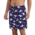 thumbnail image 1 of Uemuo Lama in Space Pattern Men's Swim Trunks Hawaiian Beach Bathing Suit Swimsuits Beach Quick-Dry Shorts with Pockets-X-Large, 1 of 9