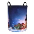 thumbnail image 1 of Uemuo Lantern On Snow With Christmas Pattern Circular Laundry Hamper Basket with handles,Collapsible laundry basket,Large capacity laundry hamper,Laundry Organizer-Small, 1 of 8