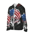 thumbnail image 1 of Uemuo Largemouth Bass Fish in USA Pattern Women's Full Zip UPF 50+ Sun Protection Hoodie Jacket Long Sleeve Sun Shirt Hiking Outdoor Performance with Pockets-X-Large, 1 of 9
