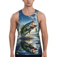 thumbnail image 1 of Uemuo Largemouth Bass Jumping Out of The Water Pattern Men's Muscle Shirts Sleeveless Dry Fit Gym Workout Tank Top Lightweight Sports Tank Top Beach Tank Top, Loose-fit Sleeveless Shirt-X-Large, 1 of 7