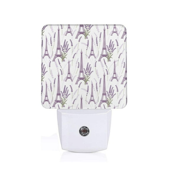 Uemuo Lavender Flowers Night Light, Night Lights Plug into Wall, Dusk to Dawn Sensor Warm White Led Night Light 0.5W-US