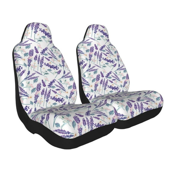 Uemuo Lavender Flowers Pattern Car Seat Covers for Front Seats Waterproof Seat Covers for Cars, Universal Auto Front Seats Protector Fits for Car-2 PCS