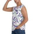 thumbnail image 1 of Uemuo Lavender Flowers Pattern Men's Sleeveless T-Shirt,Muscle Athletic Tank Top, Moisture-wicking Quick-dry Breathable Classic Tee Top for Gym Run Outdoor Sports-Large, 1 of 8