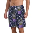 thumbnail image 1 of Uemuo Lavender Flowers Pattern Men's Swim Trunks Hawaiian Beach Bathing Suit Swimsuits Beach Quick-Dry Shorts with Pockets-X-Large, 1 of 9
