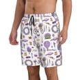 thumbnail image 1 of Uemuo Lavender Flowers Pattern Men's Swim Trunks Hawaiian Beach Bathing Suit Swimsuits Beach Quick-Dry Shorts with Pockets-XX-Large, 1 of 9