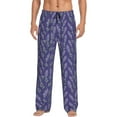 thumbnail image 1 of Uemuo Lavender Flowers Pattern Men's Wide Leg Palazzo Lounge Pants with Pockets Light Weight Loose Comfy Casual Pajama Pants-Small, 1 of 9