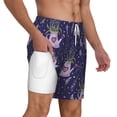 thumbnail image 1 of Uemuo Lavender Flowers Pattern Mens Swim Trunks Quick Dry Board Shorts with Mesh Lining, Stretch Beach Shorts Quick Dry No-Chafing Board Shorts-Small, 1 of 9