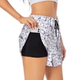 thumbnail image 1 of Uemuo Lavender Flowers Pattern Women's Athletic Shorts High Waisted Running Shorts with Liner Pockets Gym Elastic Workout Shorts-Medium, 1 of 9