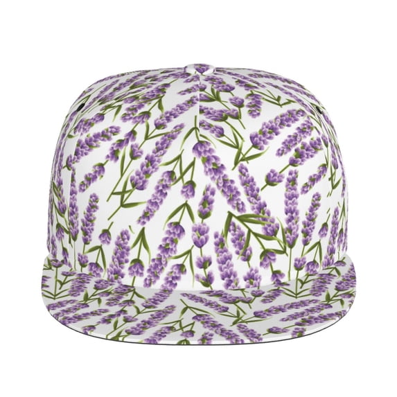 Uemuo Lavender Flowers Pattern Women's Baseball Cap,Straight Brim Hat,Golf Dad Hat,Travel Hat,Sun Protection Cap,Everyday Accessory