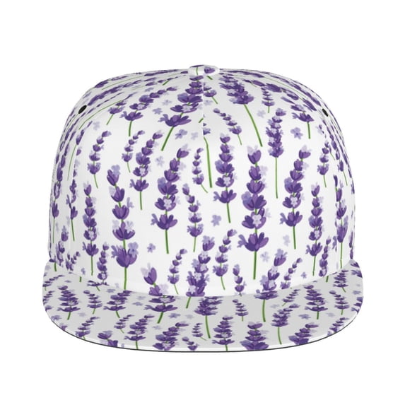 Uemuo Lavender Flowers Pattern Women's Baseball Cap,Straight Brim Hat,Golf Dad Hat,Travel Hat,Sun Protection Cap,Everyday Accessory