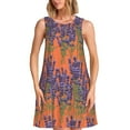 thumbnail image 1 of Uemuo Lavender Flowers Pattern Women’s Sleeveless Dress – Casual Summer A-Line Dress, Stylish and Comfortable Sundress for Hot Weather, 1 of 7