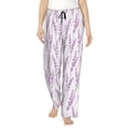 thumbnail image 1 of Uemuo Lavender Flowers Pattern Women's Wide Leg Palazzo Lounge Pants with Pockets Light Weight Loose Comfy Casual Pajama Pants-XX-Large, 1 of 9