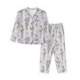 thumbnail image 1 of Uemuo Lavender Flowers Pattern Womens Pajama Sets,PJ Set for Women,Pajamas for Women Logo,Long Sleeve Pajama Set for Women,Soft Long Sleeve Top With Pants-Large, 1 of 9