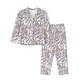 thumbnail image 1 of Uemuo Lavender Flowers Pattern Womens Pajama Sets,PJ Set for Women,Pajamas for Women Logo,Long Sleeve Pajama Set for Women,Soft Long Sleeve Top With Pants-Medium, 1 of 9