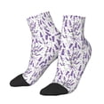 thumbnail image 1 of Uemuo Lavender Flowers Printed Crew Socks, Moisture-Wicking Socks, Athletic Socks for Men Breathable Cushion Socks Casual Sport Socks for Running Traveling, 1 of 6