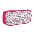 thumbnail image 1 of Uemuo Lavender Flowers Printed Pencil Pen Case, Portable Pencil Pouch with Zipper, Compact Stationery Bag Makeup Bag, Pencil Bag for Home Office, 1 of 9