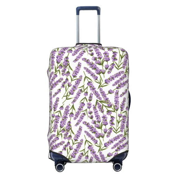 Uemuo Lavender Flowers Printed Washable Luggage Cover - Fashion Suitcase Protector Fits 18-32 Inch Luggage -Small