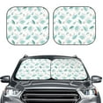 thumbnail image 1 of Uemuo Leaf Print Green Printed 2 PCS Car Windshield Sun Shade, Auto Sun Heat and UV Rays Blocker, Foldable Automotive Front Window Sunshade Protector, 1 of 7