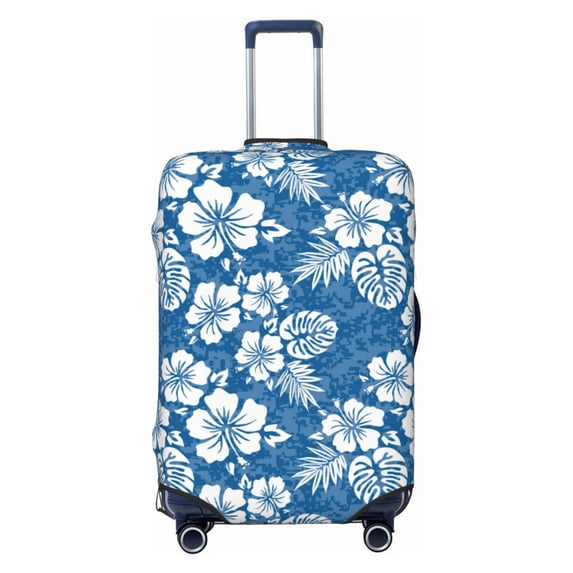 Uemuo Leaves And Flowers Printed Washable Luggage Cover - Fashion Suitcase Protector Fits 18-32 Inch Luggage(without luggage) -Small
