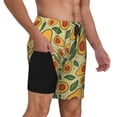 thumbnail image 1 of Uemuo Leaves Avocado Pattern Mens Swim Trunks Quick Dry Board Shorts with Mesh Lining, Stretch Beach Shorts Quick Dry No-Chafing Board Shorts-Large, 1 of 9