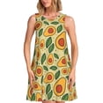 thumbnail image 1 of Uemuo Leaves Avocado Pattern Women’s Sleeveless Dress – Casual Summer A-Line Dress, Stylish and Comfortable Sundress for Hot Weather, 1 of 7
