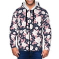 thumbnail image 1 of Uemuo Leaves Flower for Men's Fashion Full-zip Hoodies & Sweatshirts with Kangaroo Pocket, Zip-up Hooded Sweatshirt, Moisture Wicking & Breathable-Medium, 1 of 5