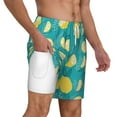 thumbnail image 1 of Uemuo Lemon Blue Pattern Mens Swim Trunks Quick Dry Board Shorts with Mesh Lining, Stretch Beach Shorts Quick Dry No-Chafing Board Shorts-X-Large, 1 of 9
