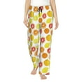 thumbnail image 1 of Uemuo Lemon Orange Pattern Women's Wide Leg Palazzo Lounge Pants with Pockets Light Weight Loose Comfy Casual Pajama Pants-Small, 1 of 9