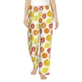 thumbnail image 1 of Uemuo Lemon Orange Pattern Women's Wide Leg Palazzo Lounge Pants with Pockets Light Weight Loose Comfy Casual Pajama Pants-X-Large, 1 of 9