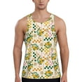 thumbnail image 1 of Uemuo Lemon Pattern Men's Muscle Shirts Sleeveless Dry Fit Gym Workout Tank Top Lightweight Sports Tank Top Beach Tank Top, Loose-fit Sleeveless Shirt-Medium, 1 of 7