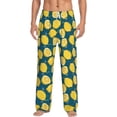 thumbnail image 1 of Uemuo Lemon Pattern Men's Wide Leg Palazzo Lounge Pants with Pockets Light Weight Loose Comfy Casual Pajama Pants-Small, 1 of 9