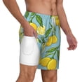 thumbnail image 1 of Uemuo Lemon Pattern Mens Swim Trunks Quick Dry Board Shorts with Mesh Lining, Stretch Beach Shorts Quick Dry No-Chafing Board Shorts-Medium, 1 of 9
