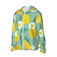 thumbnail image 1 of Uemuo Lemons Chamomile Flowers And Leaves Pattern Women's Full Zip UPF 50+ Sun Protection Hoodie Jacket Long Sleeve Sun Shirt Hiking Outdoor Performance with Pockets-3X-Large, 1 of 9